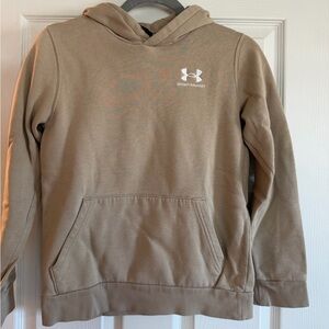 Under Armour Beige Pullover Hoodie with White Logo